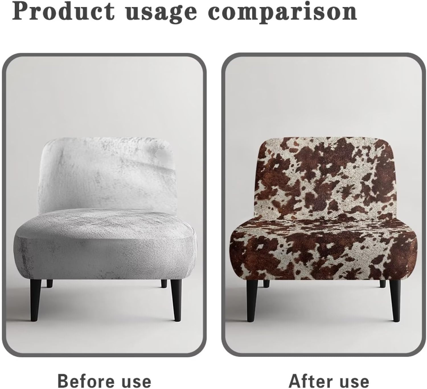Brown Leopard Vintage Print Armless Chair Slipcover, Elastic Armless Chair Furniture Protector for Chairs, Anti-Wrinkle Armless Recliner Sofa Cover