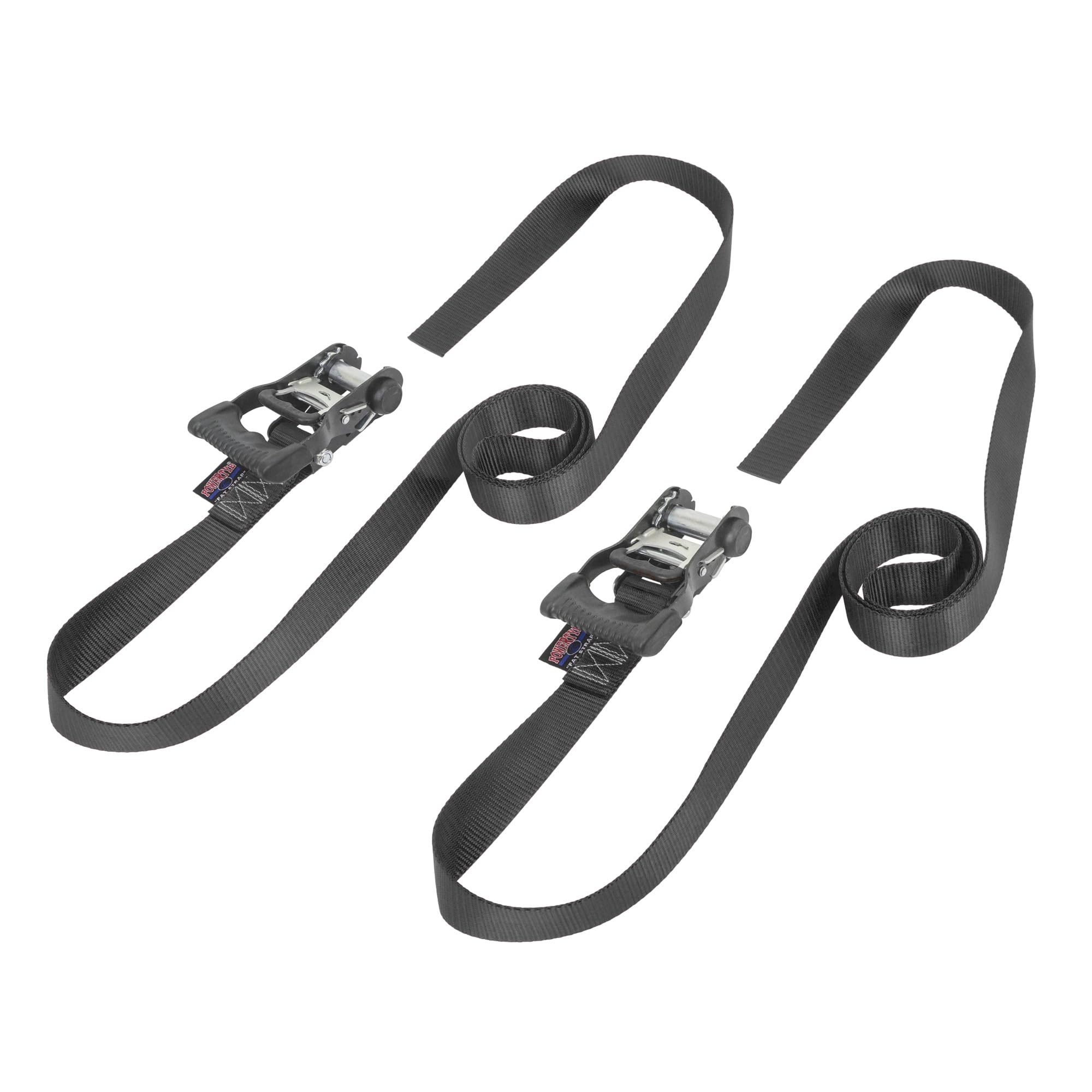 PowerTye Mfg Endlosratschen, 3,8 cm x 2,1 m ergonomisch ohne Haken, 362,9 kg Arbeitslast, Schwarz, 2er-Pack