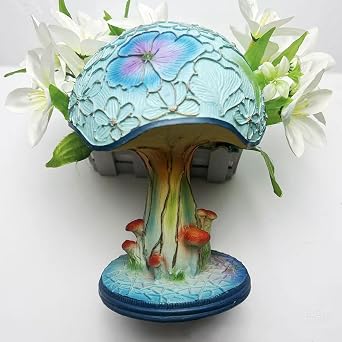 Painting Mushroom Table Lamp, 5.9 Inch New Stained Glass Plant Night Light, Bohemian Resin Mushroom Decorative Bedside Lamp for Bedroom Living Room Home Office Decor Gift