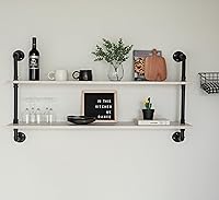 Vista 42 de Estantería flotante para libros estantes de baño sobre inodoro estanterías industriales de tubo estantes de tubería estantes de pared rústicos Blanco