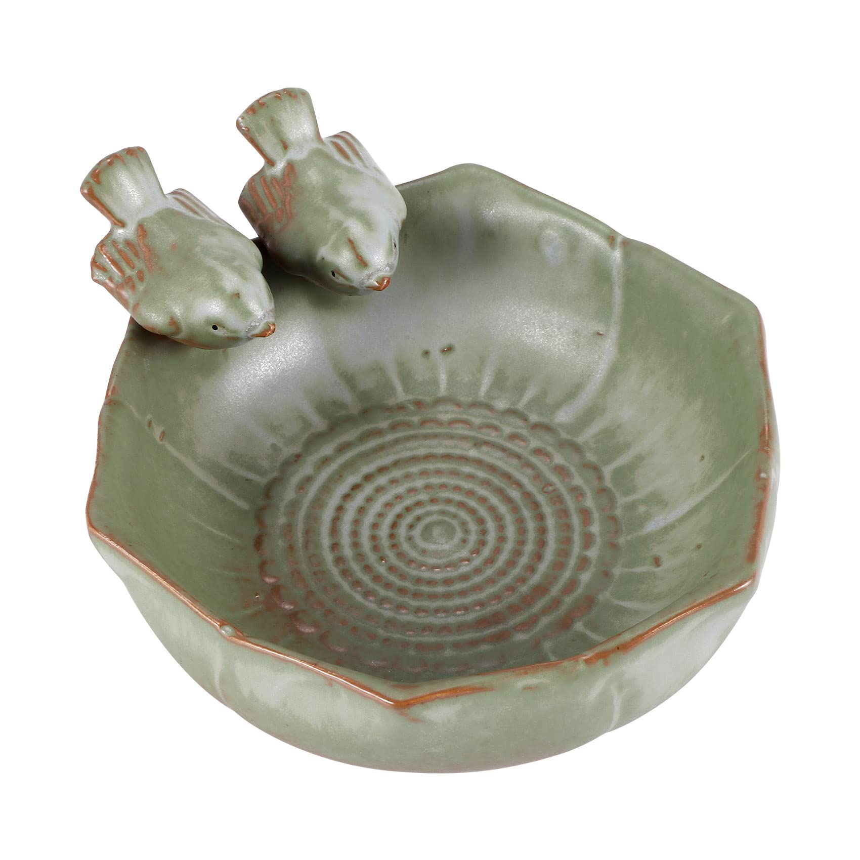 NIZEAMI Ceramic Birth Baths Garden Decor Birth Feeder Ceramic Aquarium Retro Finish Bird Feeder