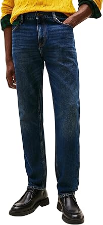 Tommy Hilfiger Men’s Regular Mercer Bear Straight Fit Jeans, Blue (Bear Dark Blue), 34W/29L : Amazon.co.uk: Fashion