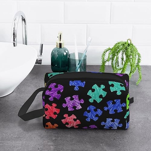 Miniatura 5 de SWEET TANG Neceser para mujer, bolsa de maquillaje trapezoidal de gran capacidad con cremallera duradera, bolsa resistente al agua para pinceles,