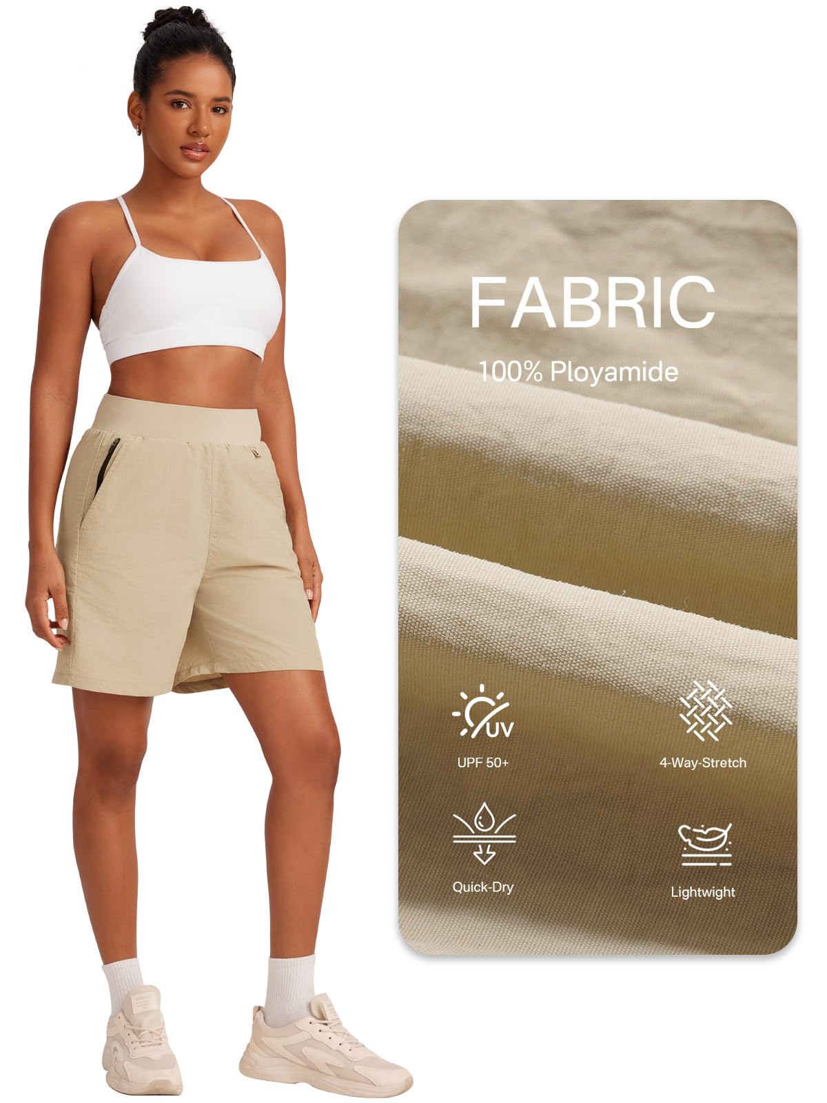 VUTRU Bermudas para mujer, pantalones cortos de verano, UPF50+ para senderismo, camping
