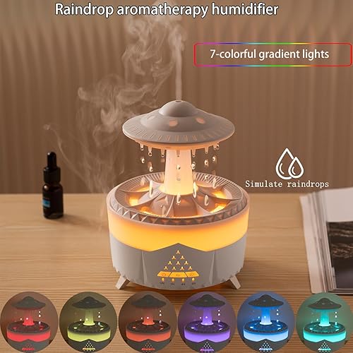Miniatura 4 de Humidificador de gotas de lluvia para habitación grande - Humidificadores de aire y difusor de aromaterapia, humidificador ultrasónico,