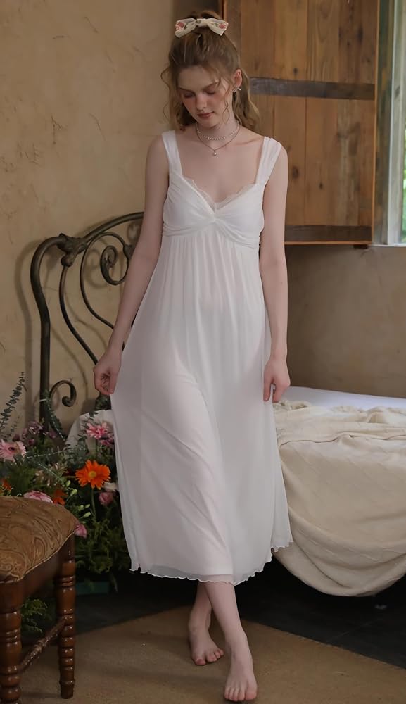 Pansleejoy Womens Victorian Nightgown Set Built in Bra Chemise Night Dress with Robe Vintage Negligee White S at Amazon Women's Clothing store Pansleejoy Womens Victorian Nightgown Set Built in Bra Chemise Night Dress with Robe Vintage Negligee White S at Amazon Women's Clothing store