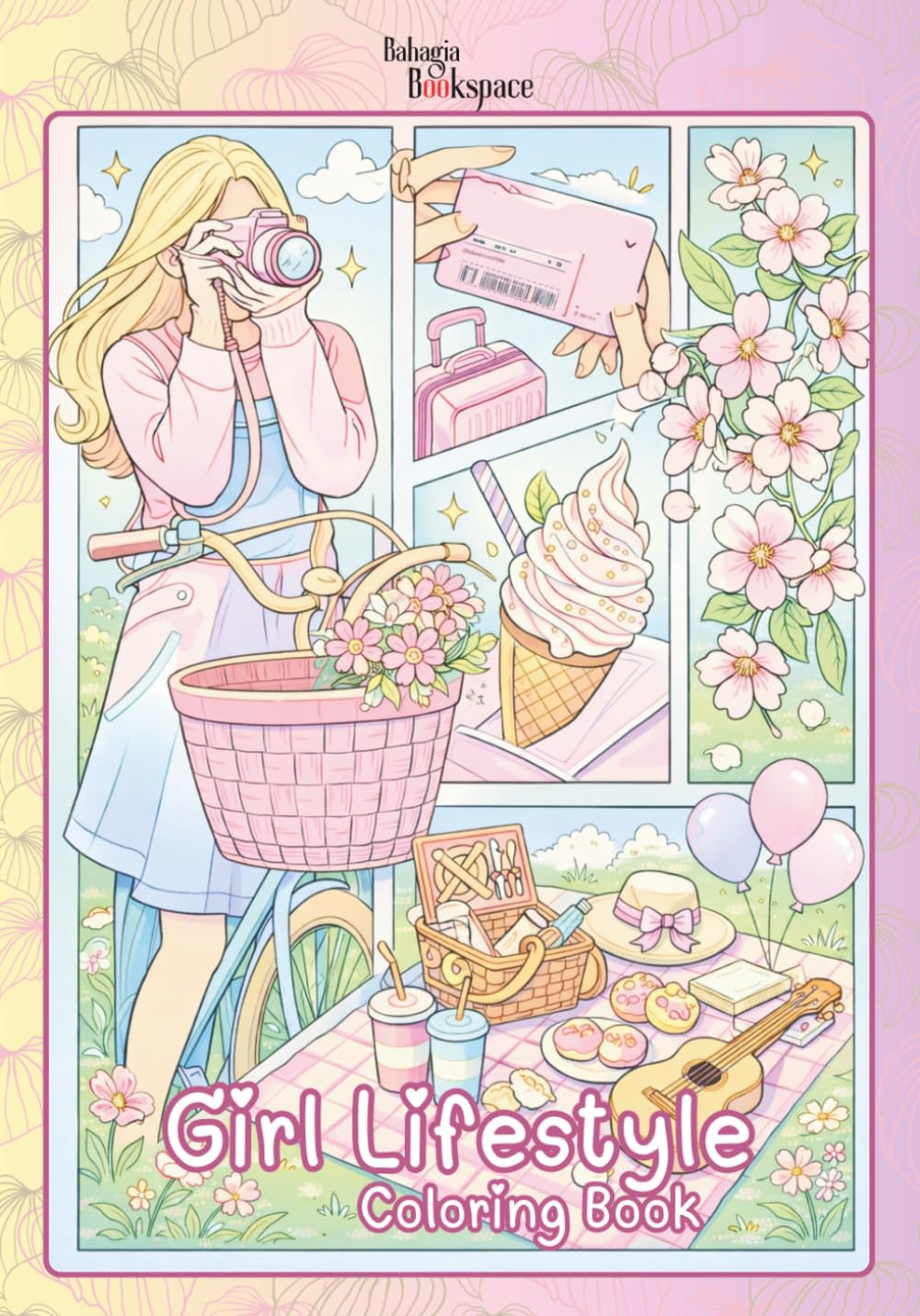 Girl Lifestyle Coloring Book: For Teens and Adults : Cute Characters, Daily Girl Lifestyle, Cozy Scenes for Creative Fun, Mindfulness, Relaxation and Stress Relief