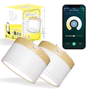 Amazon.co.jp : 【2個セット】エジソンスマート ウッド調 ミニ