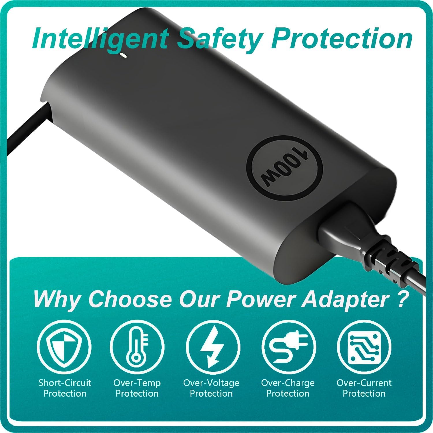 100W USB C Laptop Charger for Dell Precision & Latitude, Type-C AC Adapter Power Supply for Precision 5680 3580 3581, Latitude 5340 5440 5540 7340 7640, XPS 14 9440