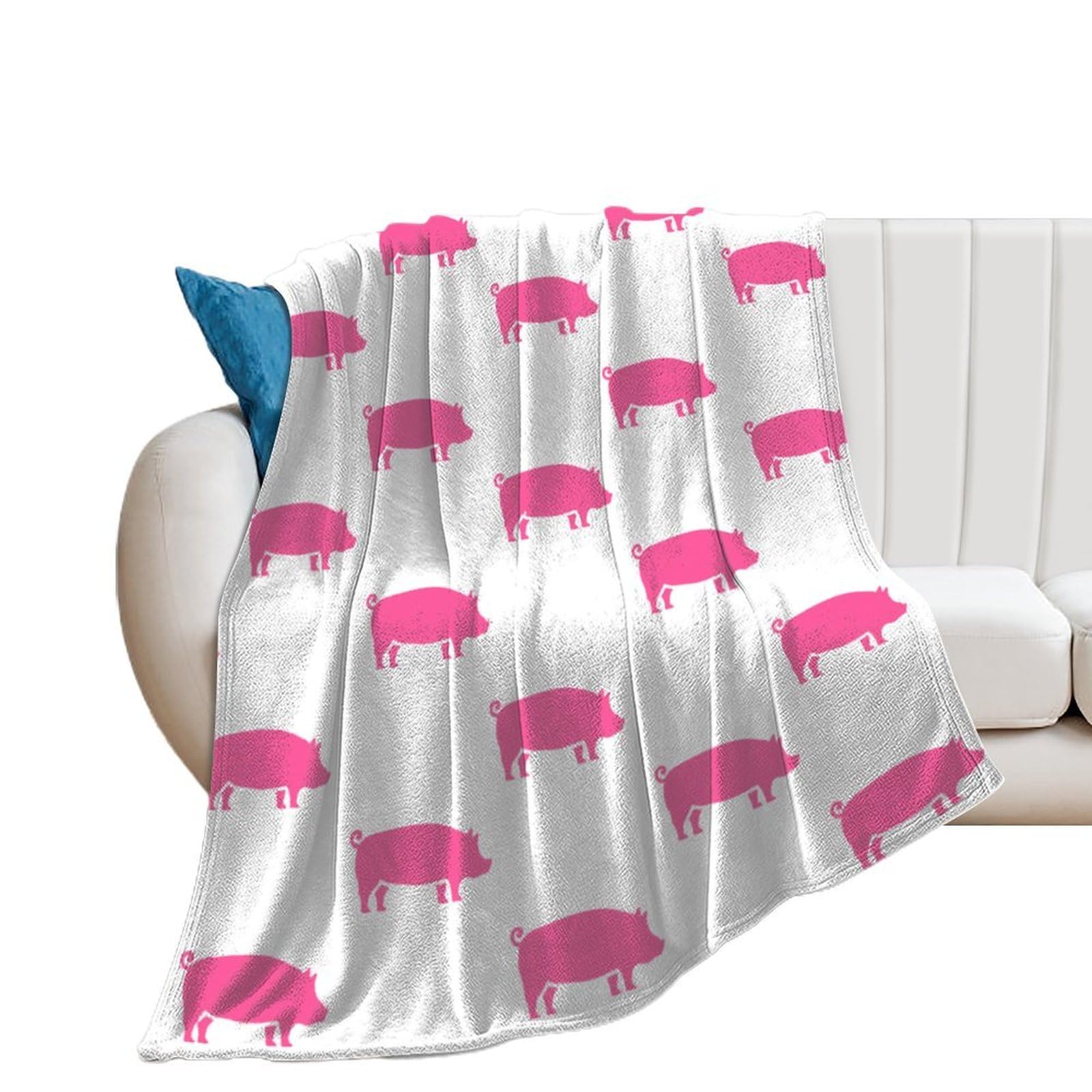 Funny Pigs Flannel Blanket Soft Throw Blankets Bed Couch Sofa Travel