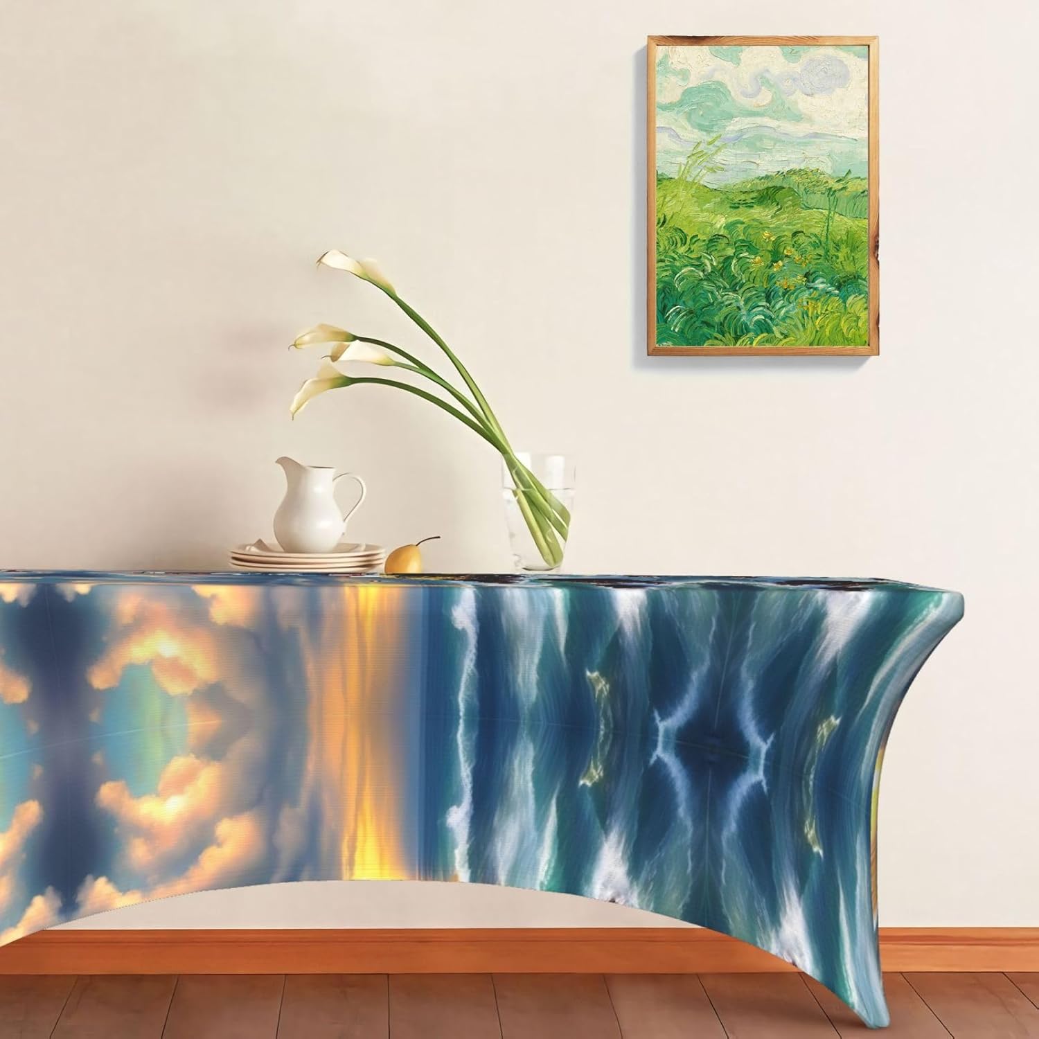 Lighthouse Diamond Paint Print Table Cover Rectangular Tablecloth for 6-Foot Tables for Wedding Banquets Outdoor