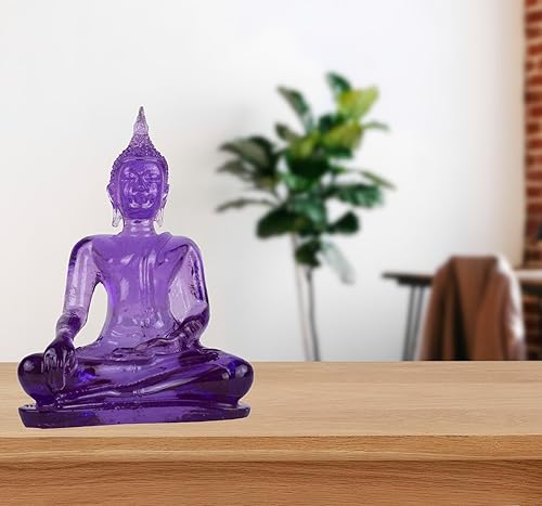 Miniatura 12 de BUDDHO Buda superando las tentaciones Estatua de Buda de 4 pulgadas de alto. Estatua de Buda tailandesa de resina de polietileno para decoración del