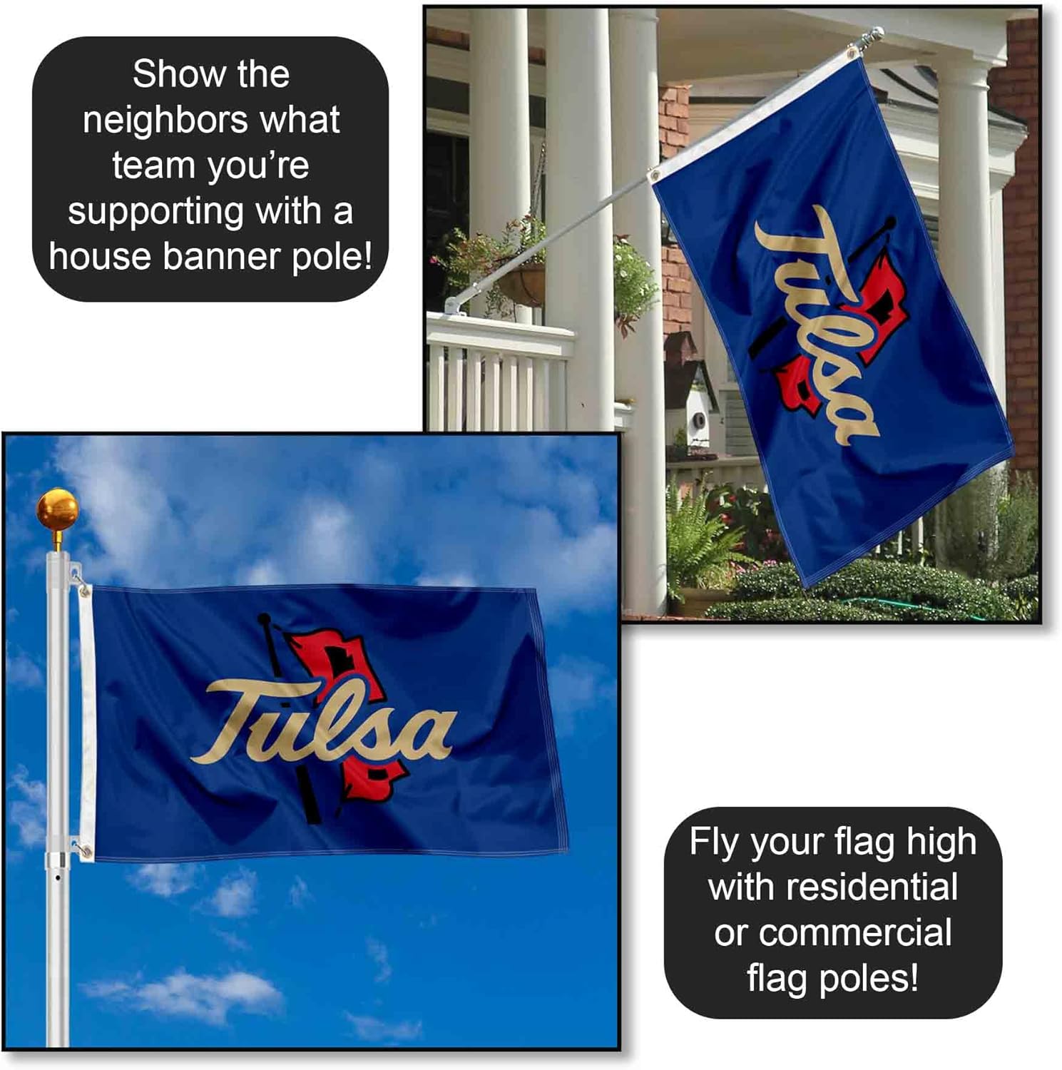 Tulsa Hurricanes Primary Logo Large Grommet Banner Flag