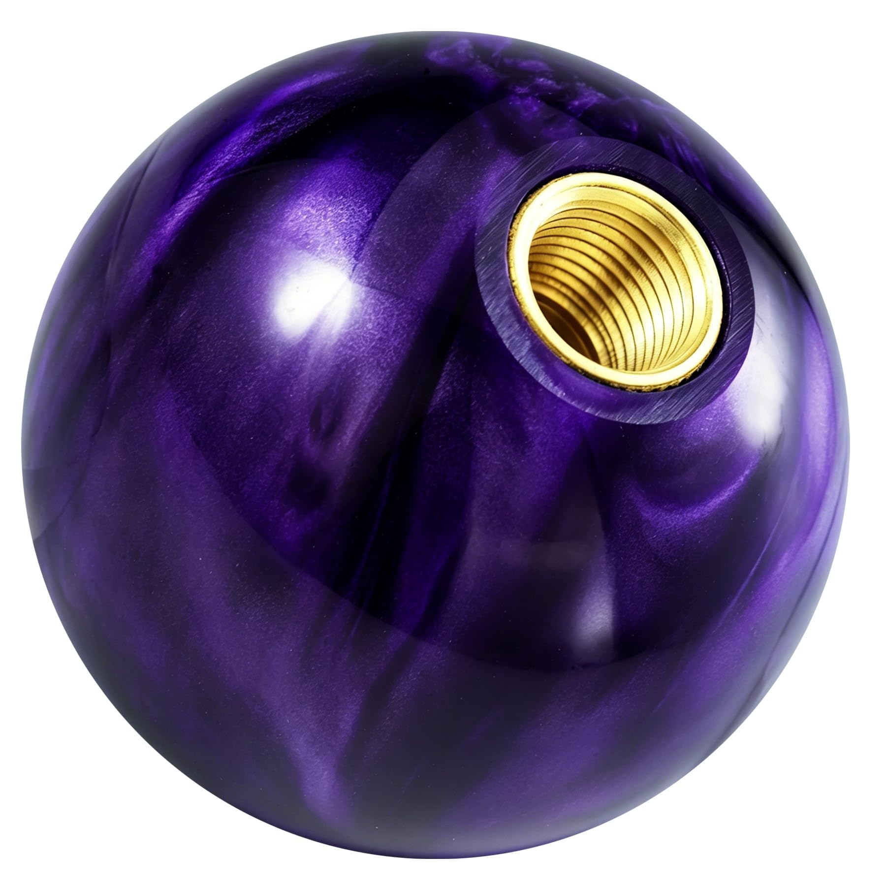 Padaodao Purple Round Gear Knob Shift Lever Stick Shifter Ball For Most Manual Automatic Transmissions Suv Cars,