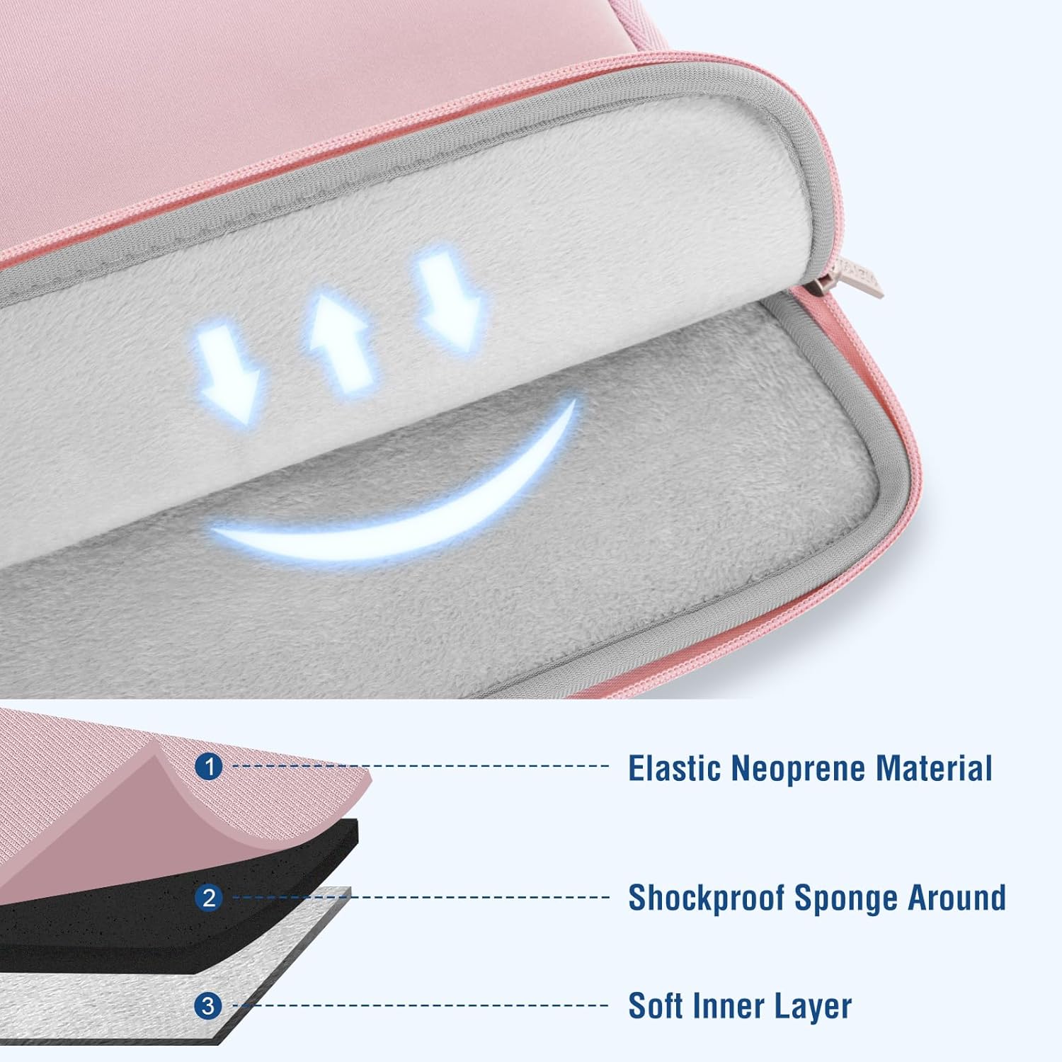 MOSISO Laptop Case 17.3 inch, 17-17.3 inch Laptop Sleeve Bag Compatible with Dell XPS/HP Pavilion/Ideapad/Acer/Alienware/HP Omen Notebook, Neoprene Computer Sleeve Bag with Small Case, Baby Pink