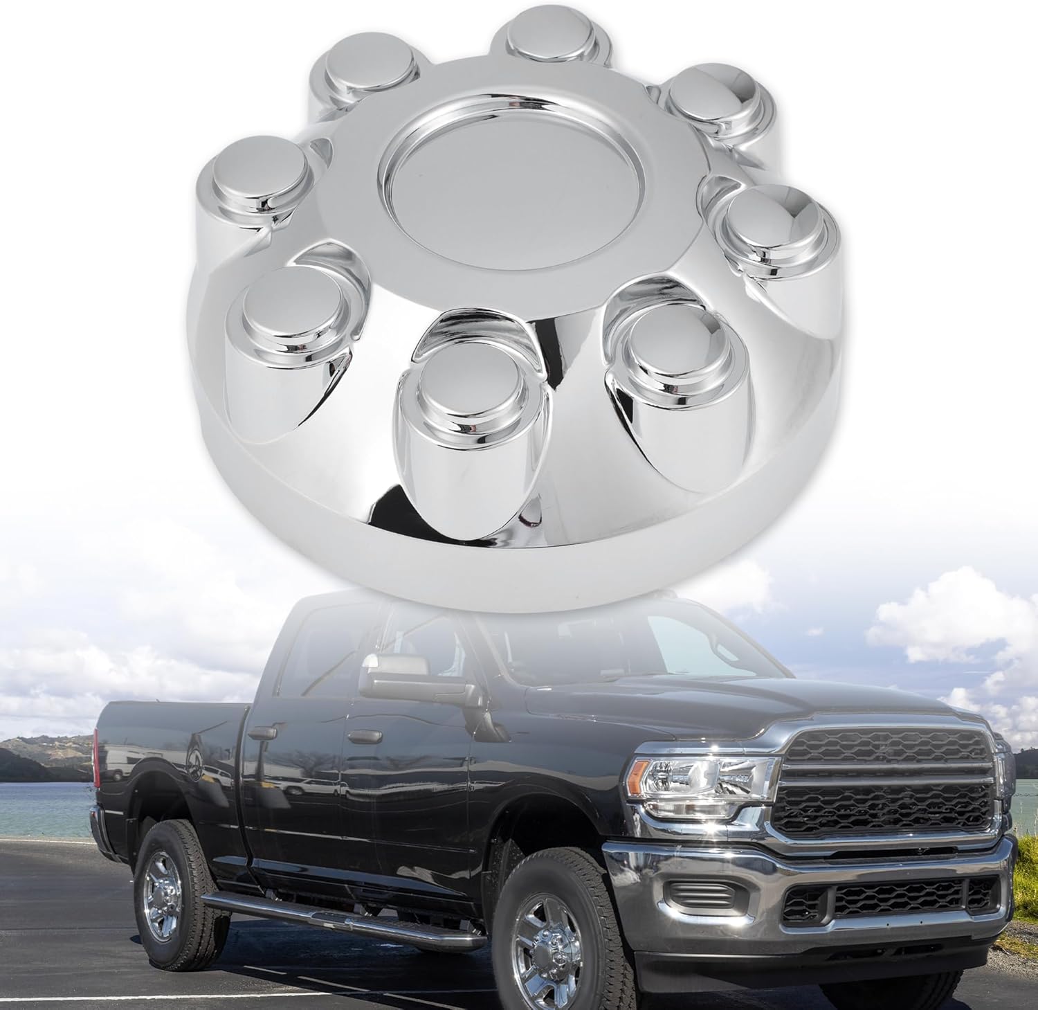 Chrome Silver Tone Wheel Hub Center Cap Cover for Dodge for Ram 1500 4.7L 5.7L 2006-2008 for Ram 2500 3500 5.7L 5.9L 6.7L Diesel 2003-2013 No.52121450AA