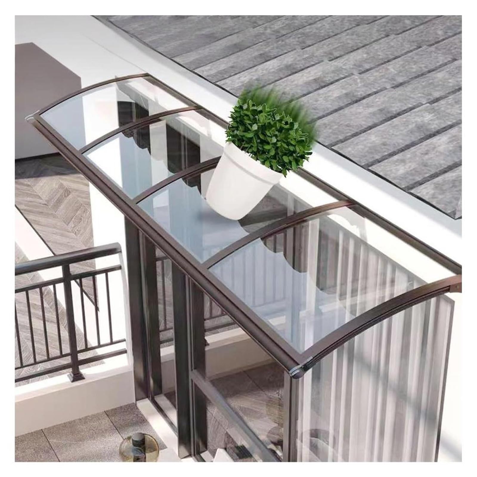 GJZQDKX Polycarbonate Door Canopy for Outdoor Entry Patio Awning Rain Shelter Arch Window & Door Overhang (80x150cm/32x59in) - Weather Protection!