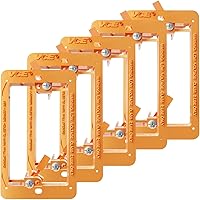 VCE Low Voltage Mounting Brackets Single Gang Flush Wall Plates for HDMI Coax Network Speaker Cables Orange 5 Pack