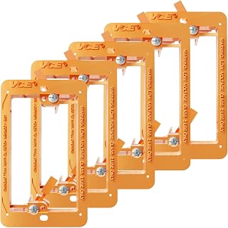 VCE Low Voltage Mounting Brackets Single Gang Flush Wall Plates for HDMI Coax Network Speaker Cables Orange 5 Pack