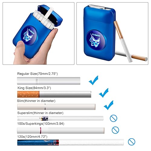 Vista 23 de x-lighter Estuche de cigarrillos XL666 con encendedor, 18 piezas de 3.307 in, soporte para cigarrillos tamaño King, a prueba de olores, pantalla