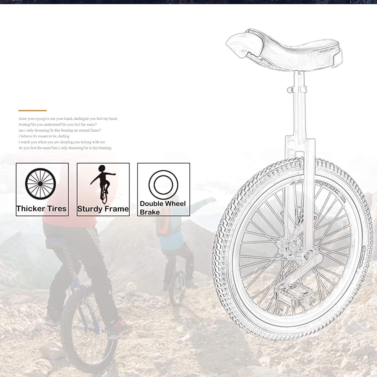16INCH Balance Bicycle Unicycle for Young Adults, Ergonomic Saddle, Adjustable Height for Weight Loss & Fitness