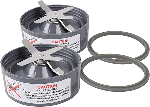 Paquete de 2 cuchillas extractoras de repuesto para NutriBullet 600w Pro 900w Series, hoja de repuesto con juntas de goma de silicona, junta tórica