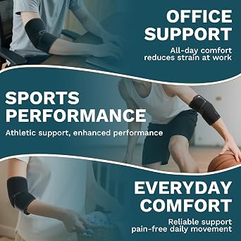 2 Pack Adjustable Elbow Brace for Tennis & Golfer's Elbow, Elbow Support Sleeve for Tendonitis, Arthritis, Sports, Work and Daily Use, Lightweight Elbow Wrap for Men and Women, One Size