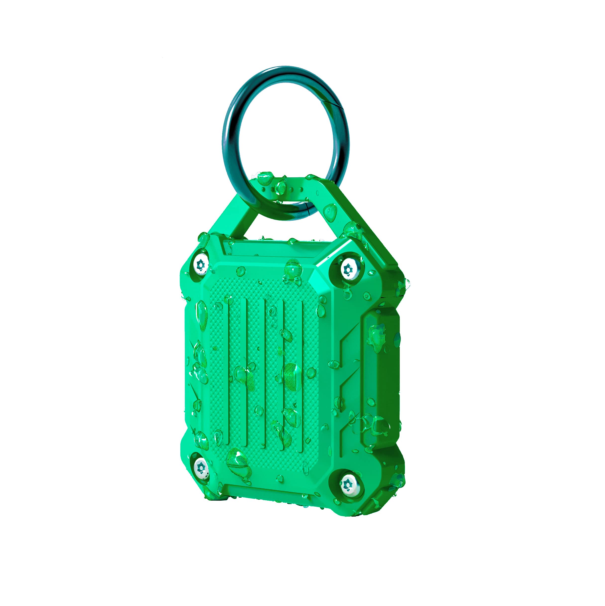 Dovick- Waterproof Airtag Keychain Holder Case,Screw Full Cover Compatible with Apple Air Tag Tracker Key Ring (Green 1Pack)