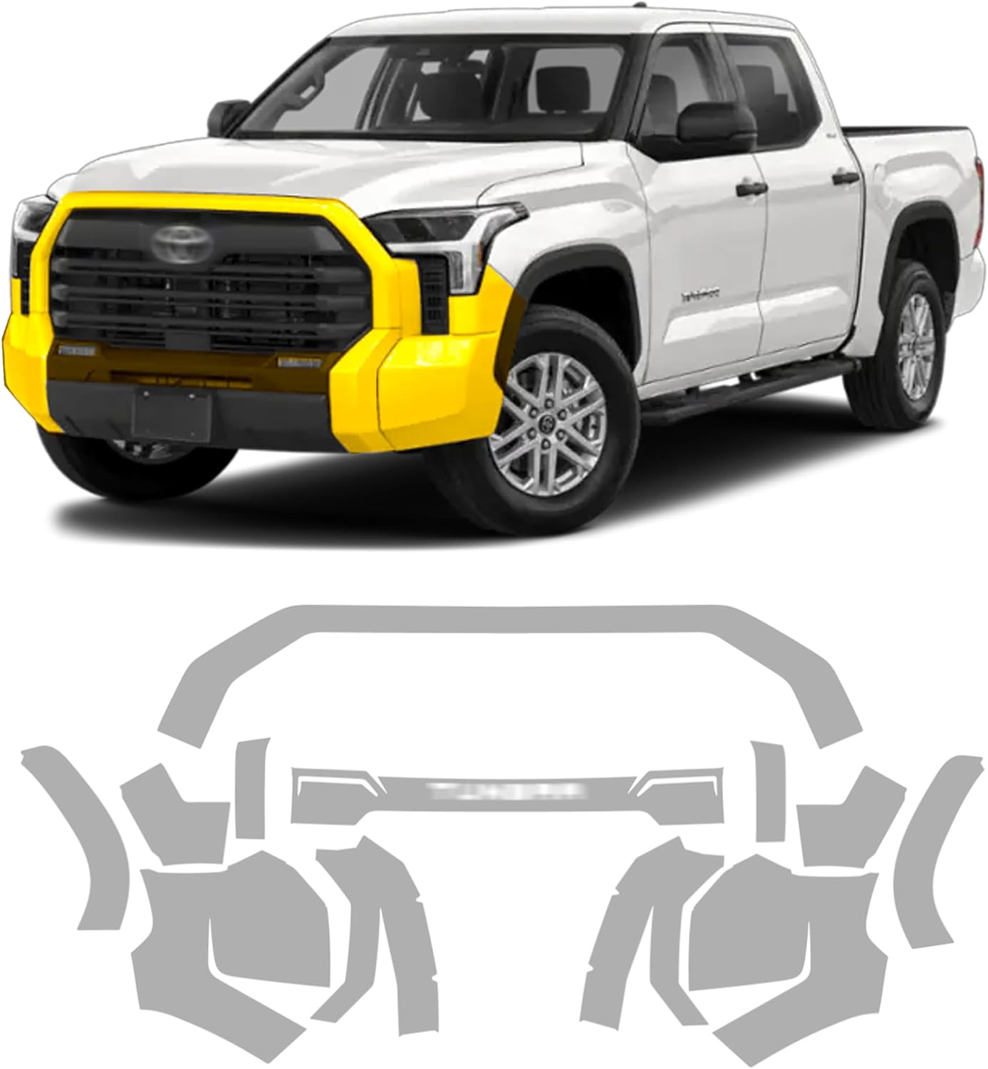 Precut Paint Protection Film for 2022-2025 Toyota Tundra SR5, Limited, Platinum, Capstone, 1794 Edition Front Bumper