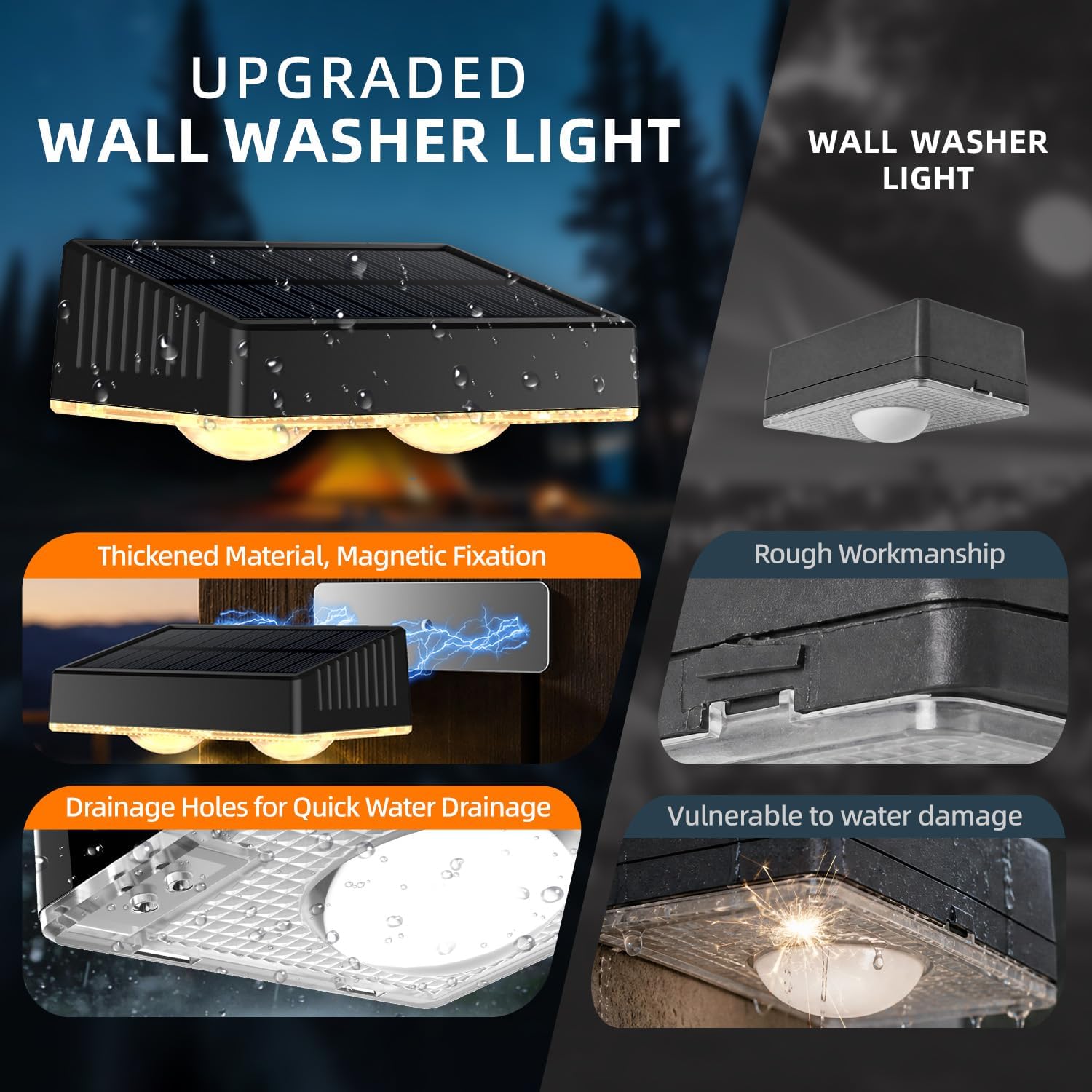 8-Pakc Solar Fence Lights Magnetic 3 in 1, 5S Quick Installation image 5