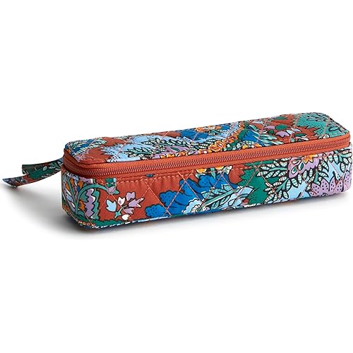 Vera Bradley Women's Cotton Travel Pill Case, Flowers + Feathers