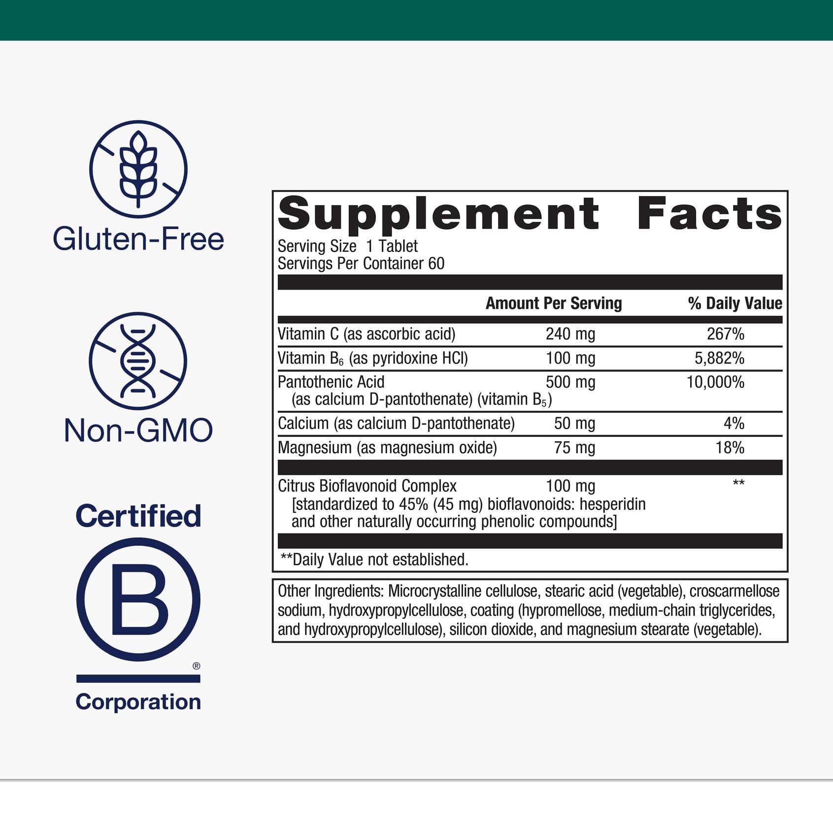 Metagenics Cortico-B5B6 Adrenal Support, B5 500 mg, B6 100 mg, 60 Tabs — Amazon image 4