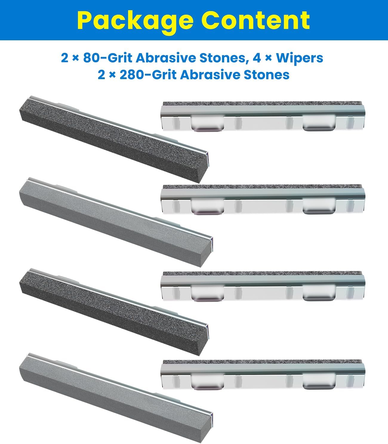 15500 & 15520 Complete Honing Kit for Lisle 15000 Cylinder Hone, 80-Grit & 280-Grit Stone and Wiper Sets for Glaze Removal & Final Finish