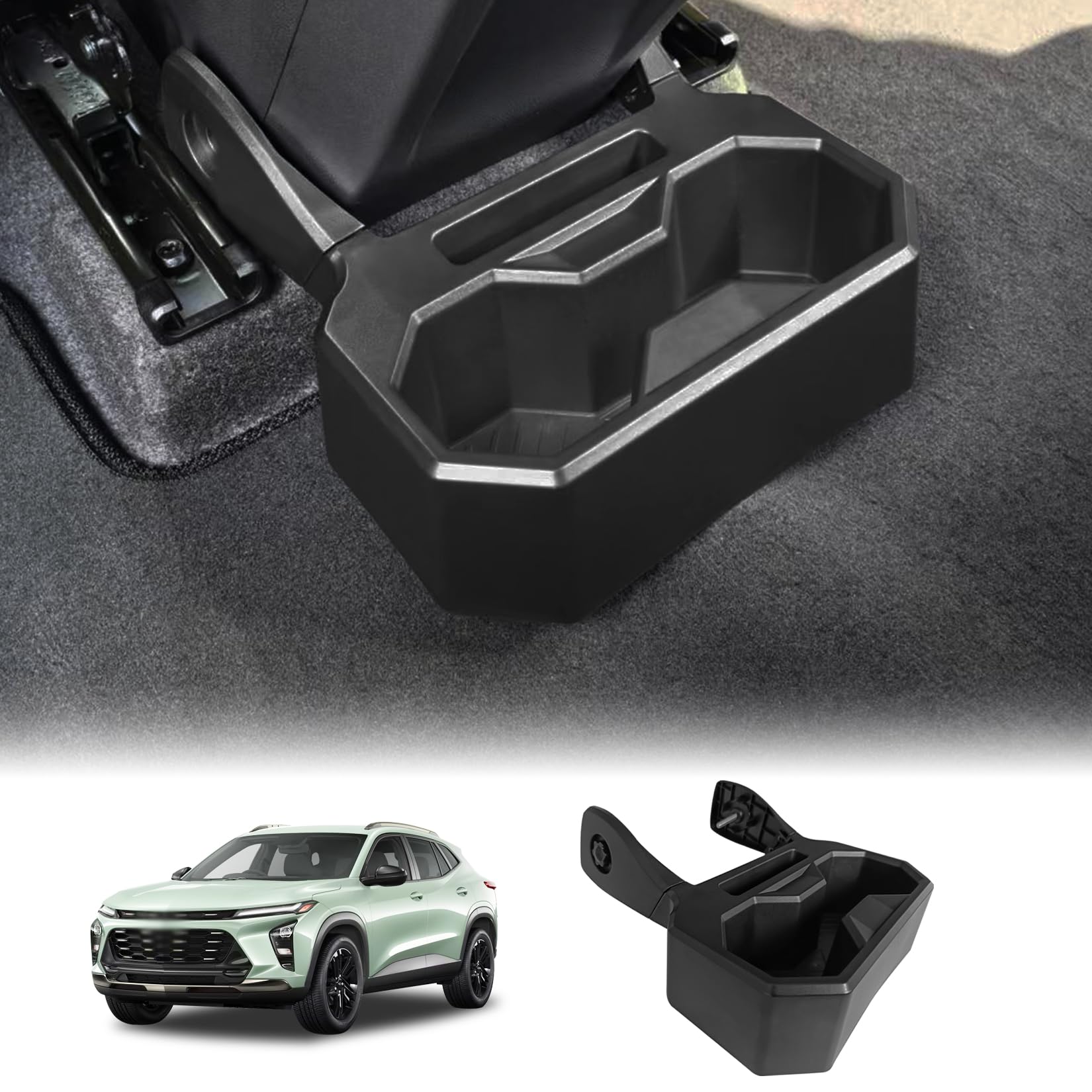 YQNICE Backseat Floor Cup Holder Compatible with Chevrolet/Chevy Trax 2024 2025 Console Mounted Drink Holder Rear Storage Organizer Interior Accessories