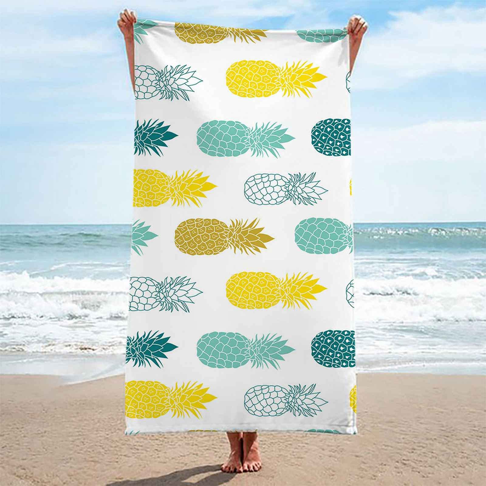 Telo Da Mare 3D Ananas Giallo Stampato Asciugamano Da Spiaggia 150x200cm Asciugamano Microfibra Grande Antisabbia Leggero Telo Mare Per Sport Piscina Viaggi In Famiglia Vacanze