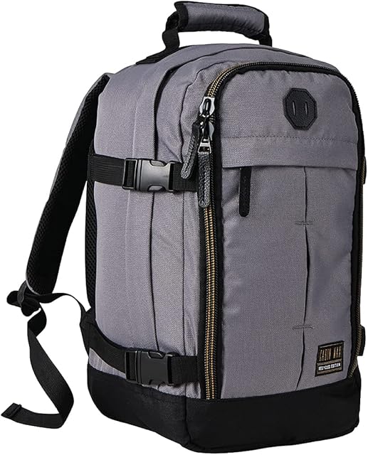 Cabin Max Metz 20L Ryanair Cabin Bag 40x20x25 Hand Luggage Backpack (Recycled RPET Polyester Apache Grey)