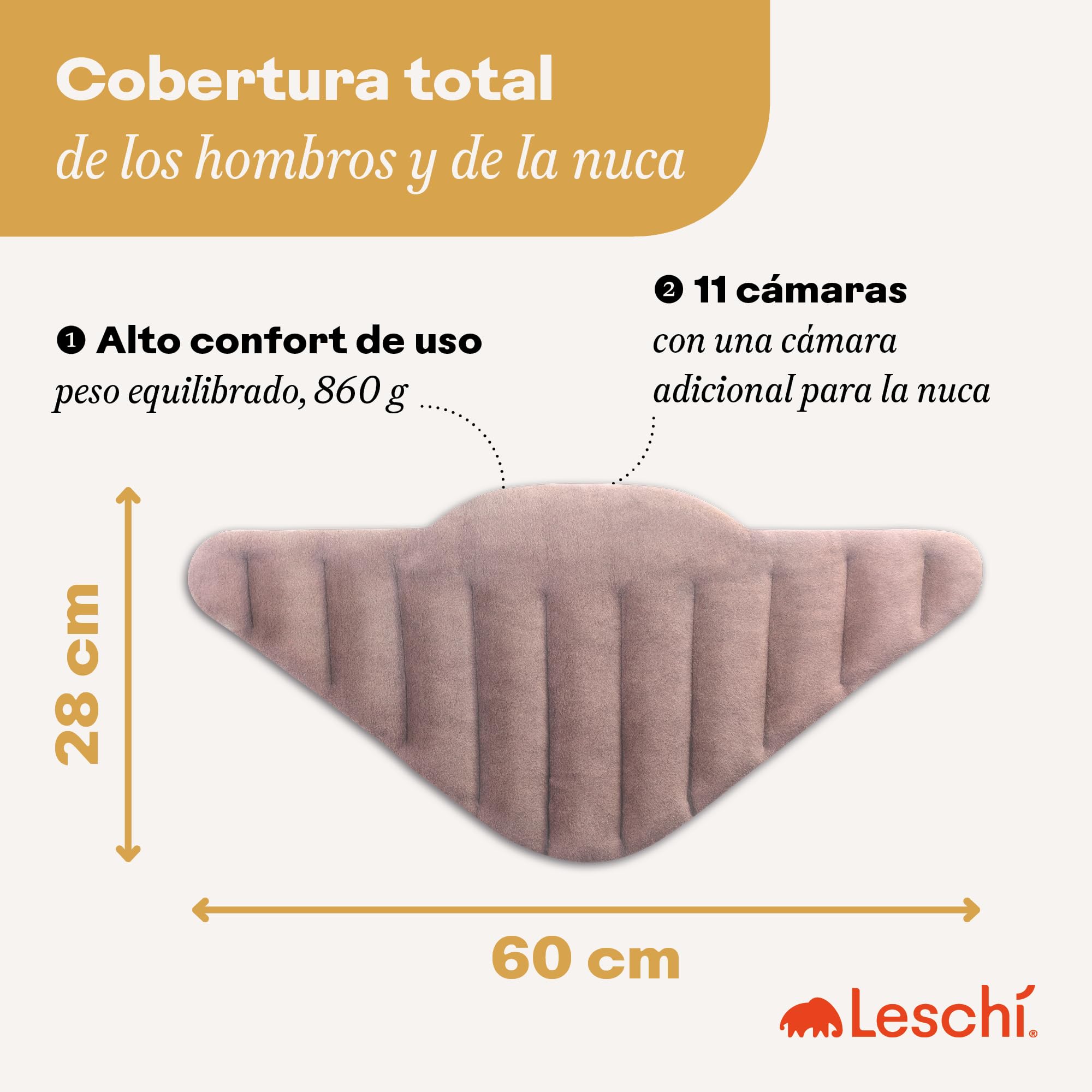 LESCHI XXL Bolsa Semillas Microondas 60x28cm, 100% Algodón y Trigo Orgánicos, Saco de Semillas de 11 Compartimentos, Saco Térmico de Semillas para Microondas ideal para Cervical y Espalda, Rosa