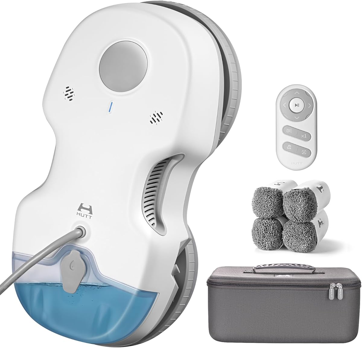 HUTT S7 Robot Nettoyeur de Vitres 5500Pa, Robot Laveur de Vitre avec Gicler l'eau Automatique, Châssis 3D Flottant, Système de Protection Multiples, Télécommande