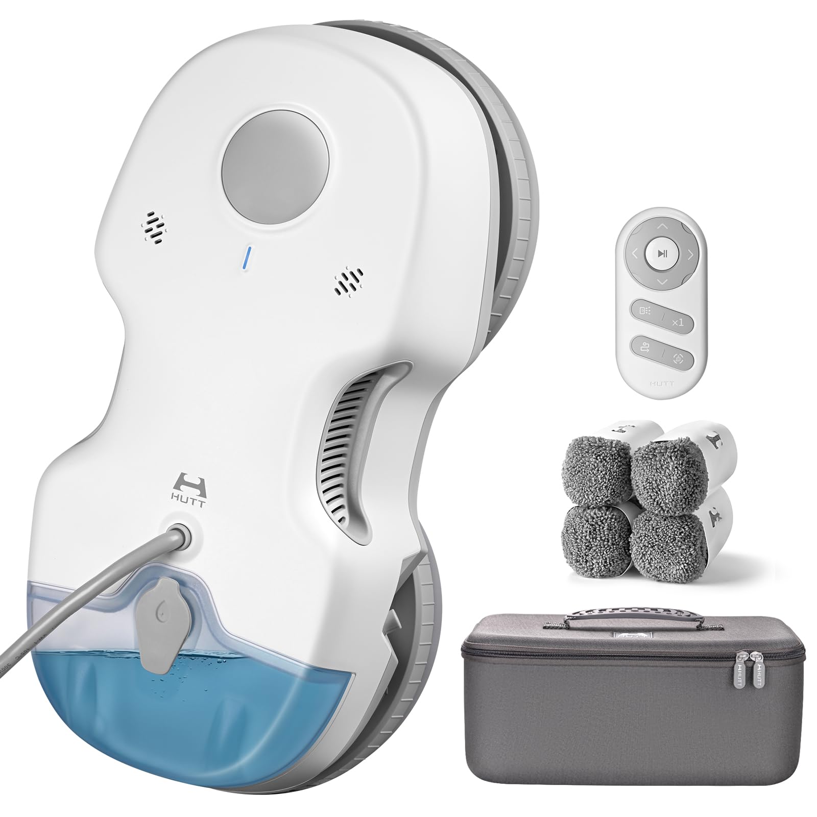 HUTT S7 Robot Lavavetri Finestre con Acqua Spruzzo 5500Pa, Dual Drive Fluttuante 3D，Robot Lava Vetri Elettrico a Pulizia di Lava con Telecomando, con 8pcs Panno, Valigia