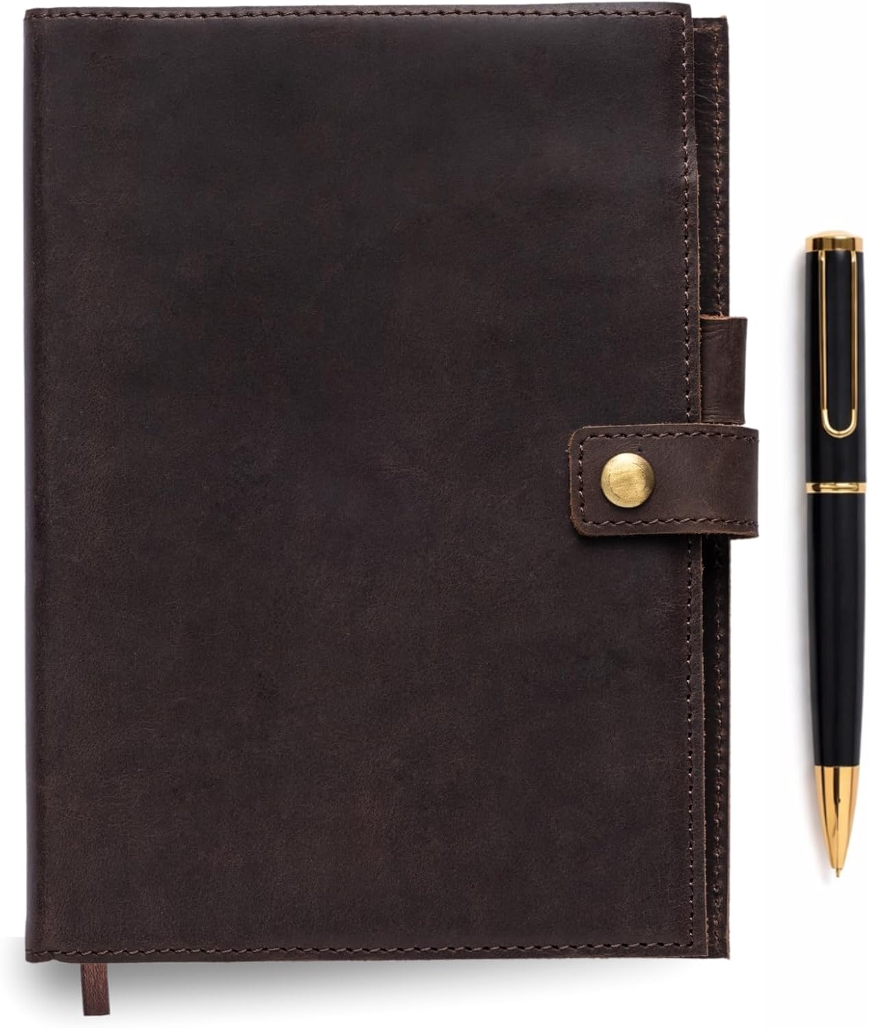 A5 Refillable Leather Journal for Men and Women with Pen, Leather Notebook, Bound Cover, Premium Writing Diary