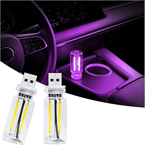 Miniatura 13 de Luz nocturna USB regulable al tacto para automóvil, paquete de 2 lámparas de filamento LED retro para interior de camión, dormitorio y campamento, 2