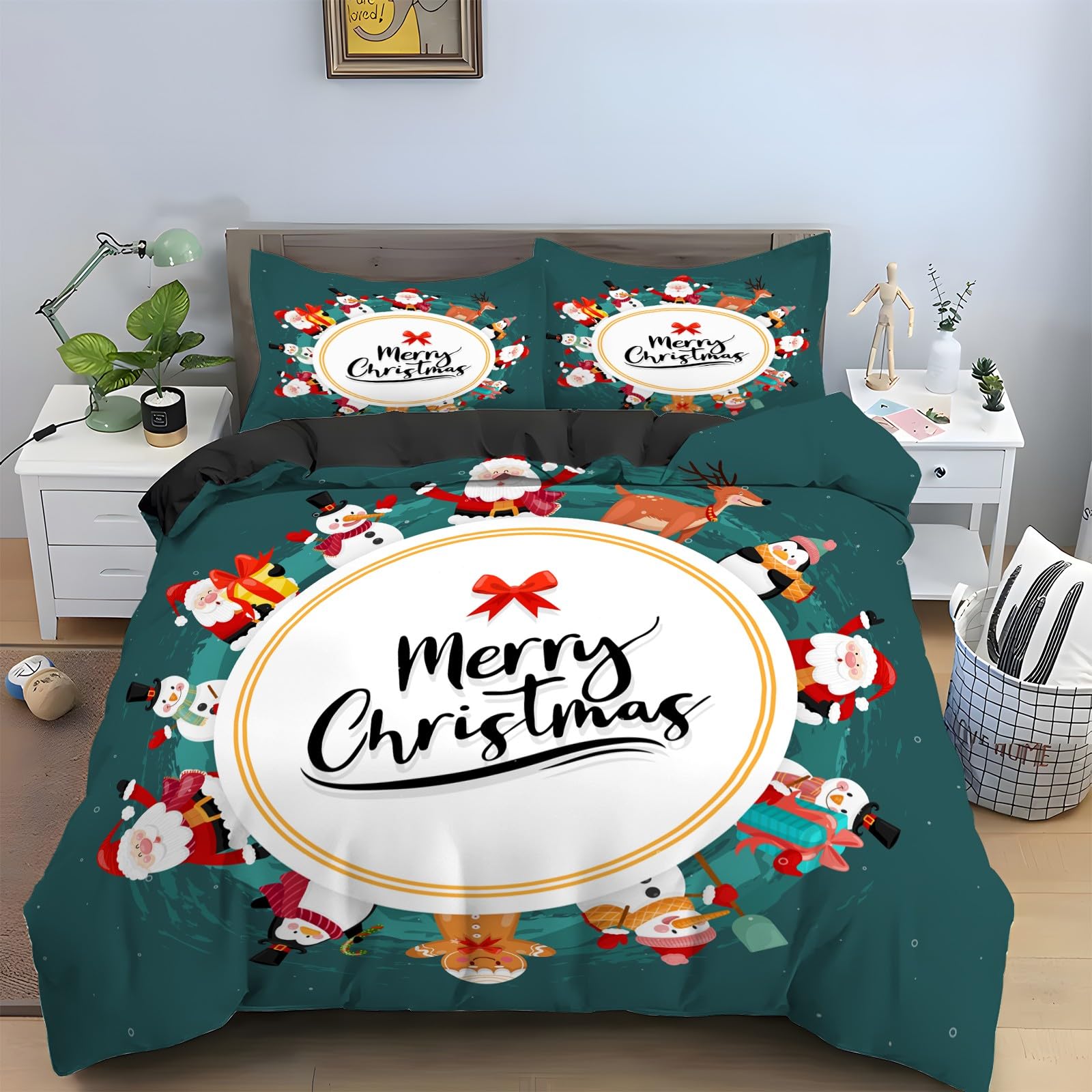 Parure de lit bonhomme de neige 220x240 cm, le cadeau idéal pour réchauffer l'hiver