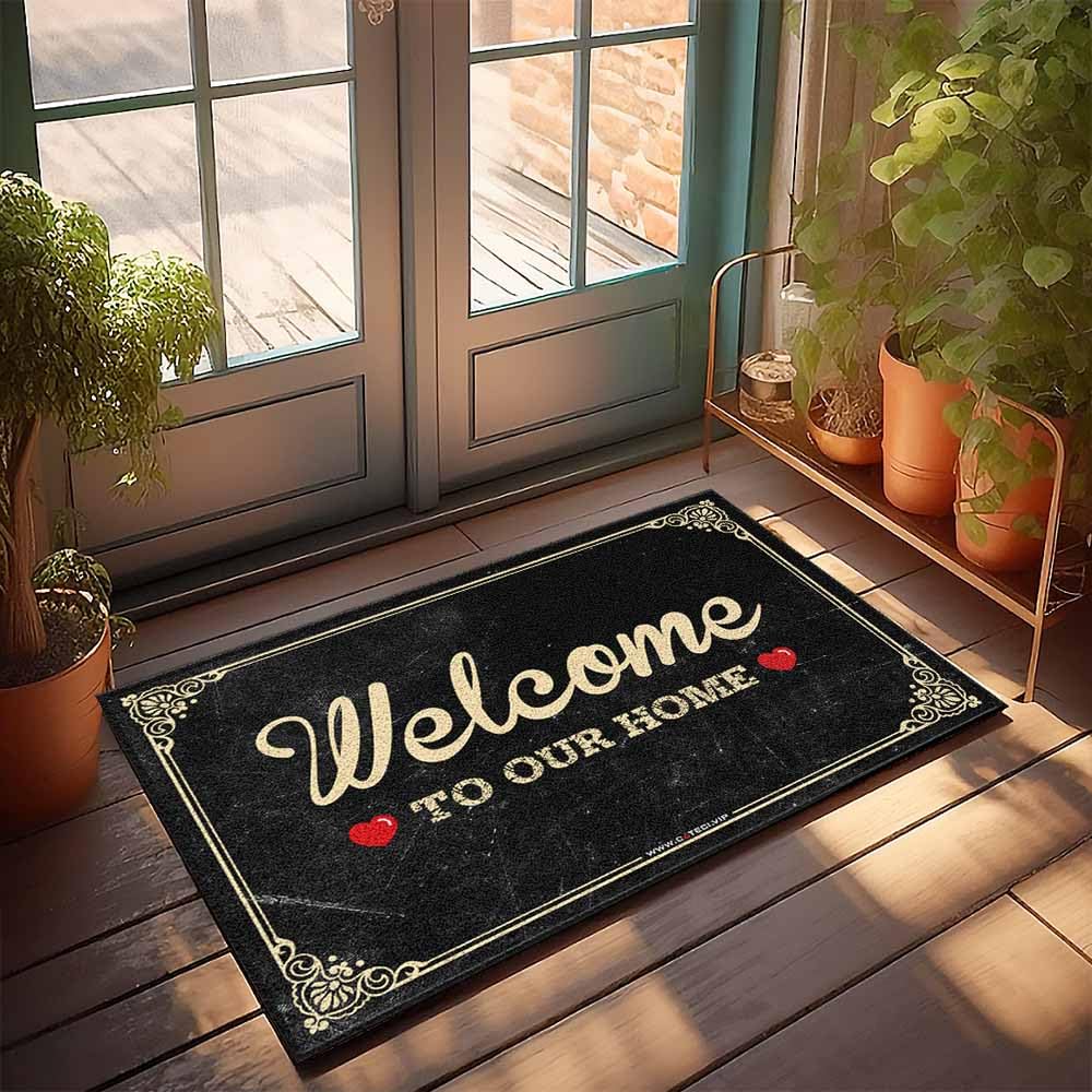 Tapis de bienvenue extérieur mince qui ne bloque pas votre porte d'entrée