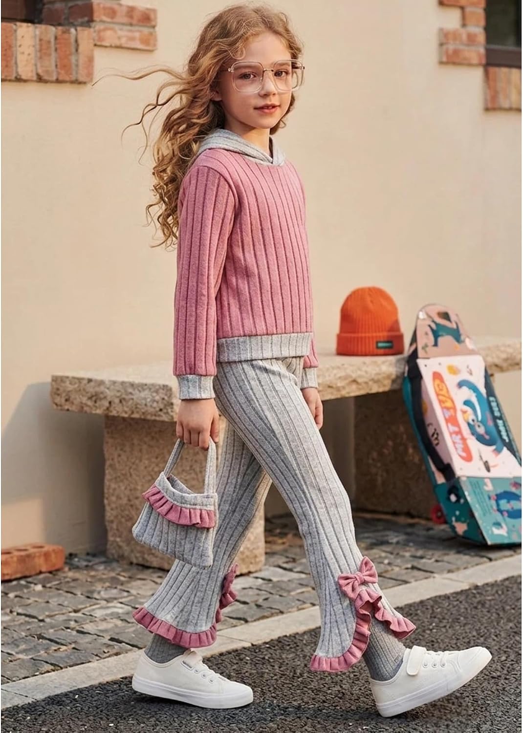 Little Kids Girls Clothes 2 Piece Sweatsuit Long Sleeve Fall Winter Outfits image 3