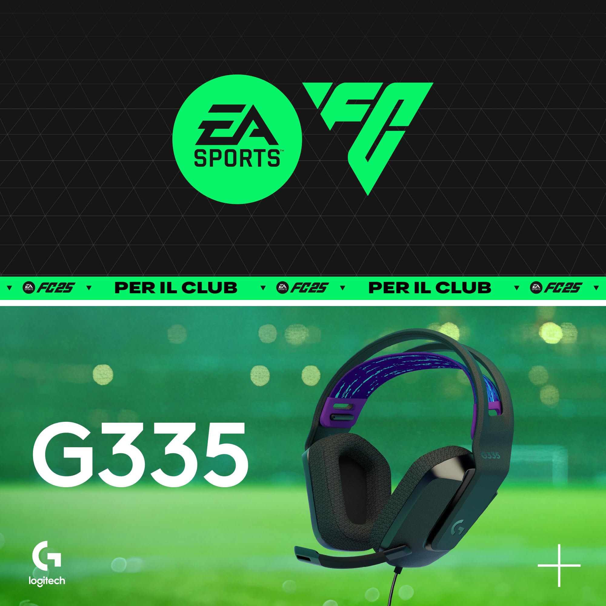 Logitech G335 Cuffie Gaming Cablate, Microfono Flip to Mute, Jack Audio da 3,5 mm, Padiglioni in Memory Foam, Leggera & EA SPORTS FC 25 Standard Edition PS5 | Videogiochi | Italiano - Nero