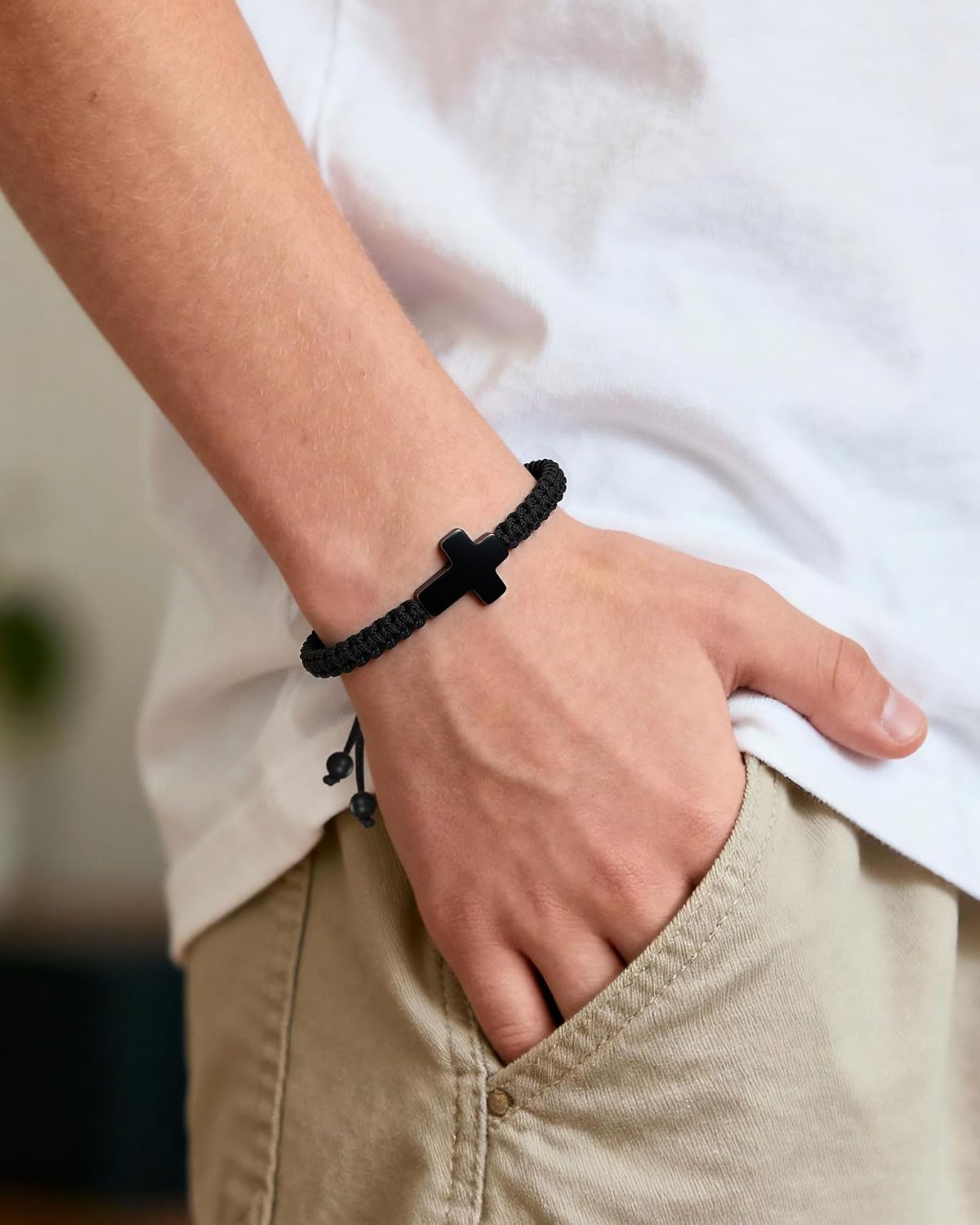 Cross Bracelet for Boys, Christian Gifts for Son Grandson