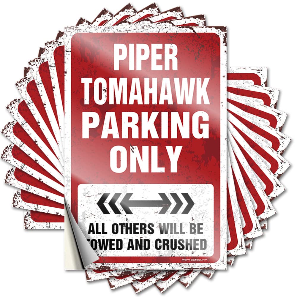 Rv Decor Sets Decal Tumbler | Piper Tomahawk Parking Only Retro Items Sticker Pack(12X18CM)