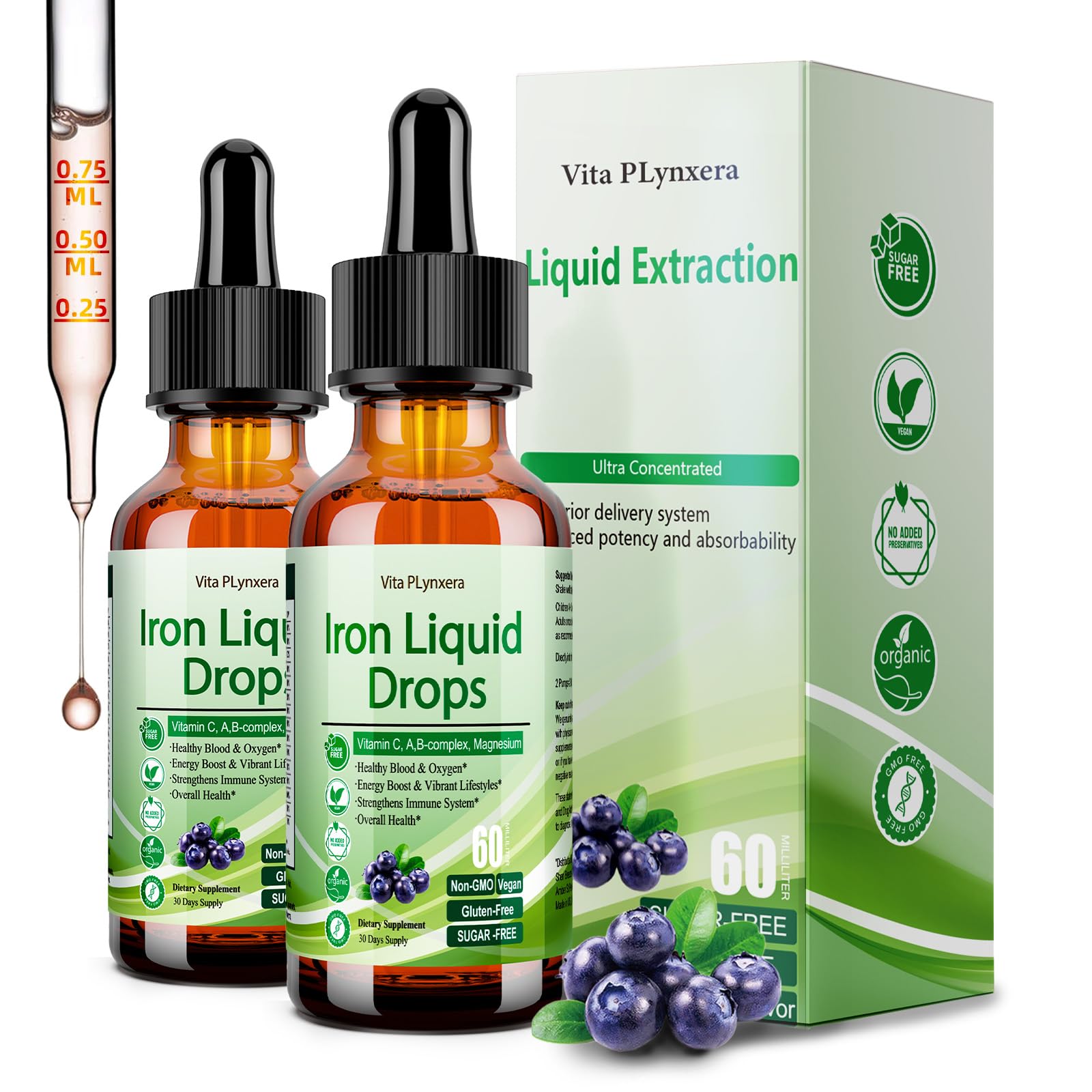 Liquid Iron Supplement for Women Men & Kids, Vegan Iron Drops with Vitamin C D, B12, B-Complex, High Potency Liquid with Multivitamin for Anemia, Energy Support, Blood, Magnesium Gentle — Amazon image 10