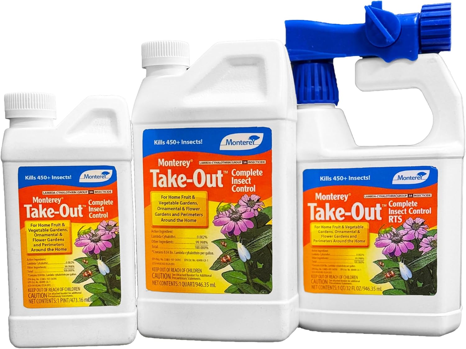 Monterey Take-Out Complete Insect Control RTS - Kills 450+ Insects, Controls Mosquitoes, Fleas, Ants, Mites - 1 Quart, Covers 16,000 Sq. Ft. - Bundled witih Monterey Measure Spoon
