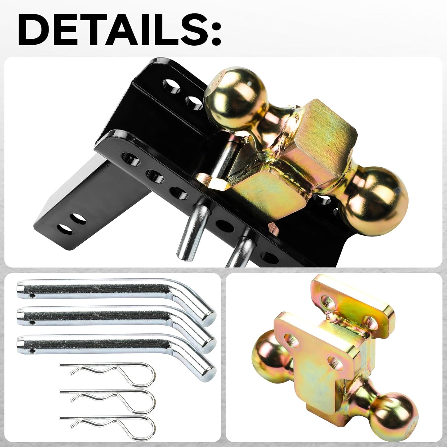 45900 Adjustable Trailer Hitch Ball Mount 14000 lbs 2-Inch Receiver, 6-Inch Drop, 2 and 2-5/16-Inch Balls Puck System Gooseneck Hitch Kit